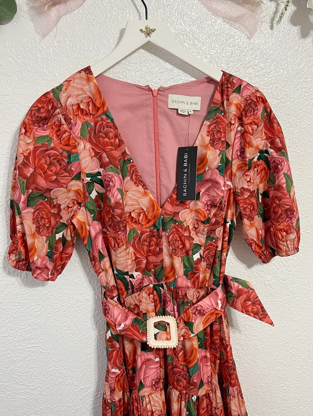FINAL PRICE NWT Sachin and Babi Carina Belted Floral Midi Dress NO MORE DISCOUNT - Picture 8 of 12